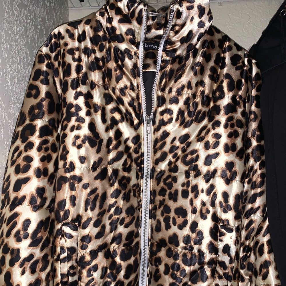 boohoo Leopard Print Puffer Jacket